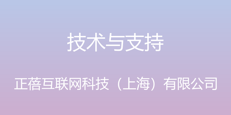 技术与支持 - 正蓓互联网科技（上海）有限公司